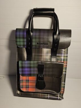 Dr. Martens Ombre Tartan Plaid Full Size Backpack – School Travel Bag Punk Style